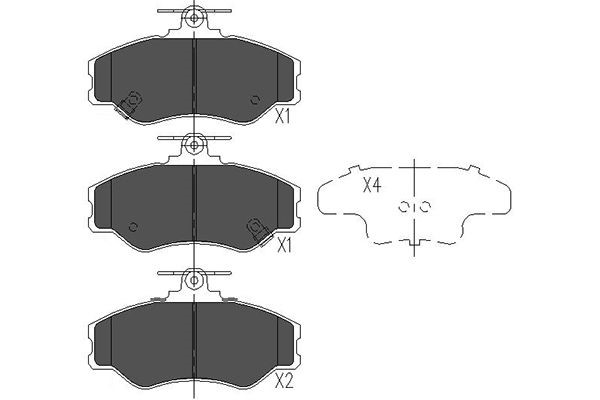Bromsbeläggsats, Framaxel Kavo parts KBP-3002 KAVO PARTS