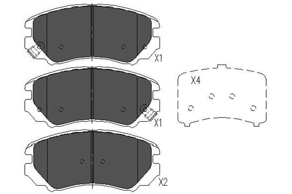 Bromsbeläggsats, Framaxel KAVO PARTS