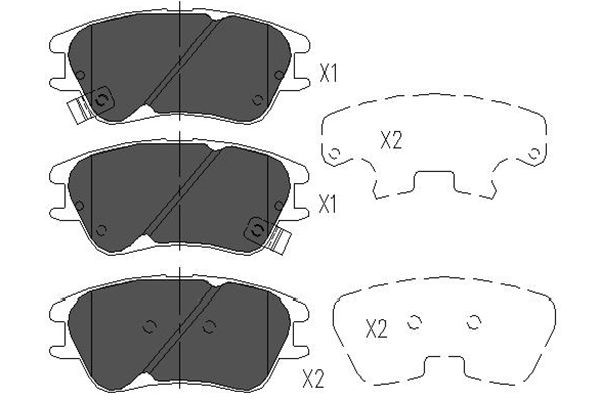 Bromsbeläggsats, Framaxel Kavo parts KBP-3009 KAVO PARTS