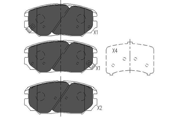Bromsbeläggsats, Framaxel Kavo parts KBP-3020 KAVO PARTS