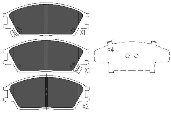 Bromsbeläggsats, Framaxel Kavo parts KBP-3028 KAVO PARTS