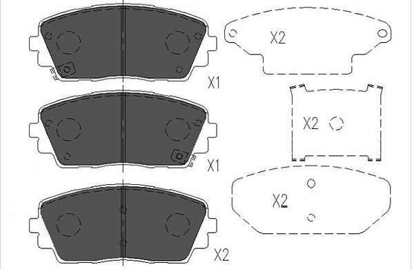 Bromsbeläggsats, Framaxel KAVO PARTS