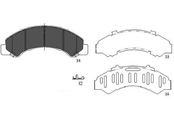 Bromsbeläggsats, Framaxel, Bakaxel Kavo parts KBP-3512 KAVO PARTS