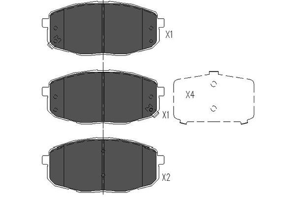 Bromsbeläggsats, Framaxel Kavo parts KBP-4004 KAVO PARTS