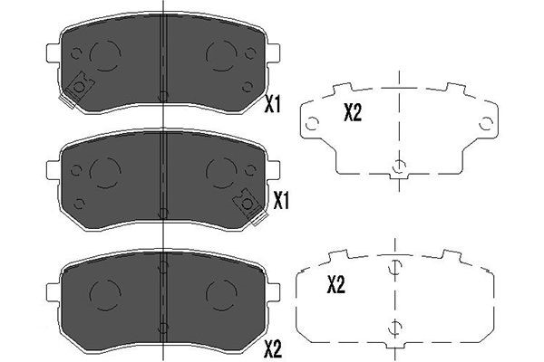 Bromsbeläggsats, Bakaxel KAVO PARTS