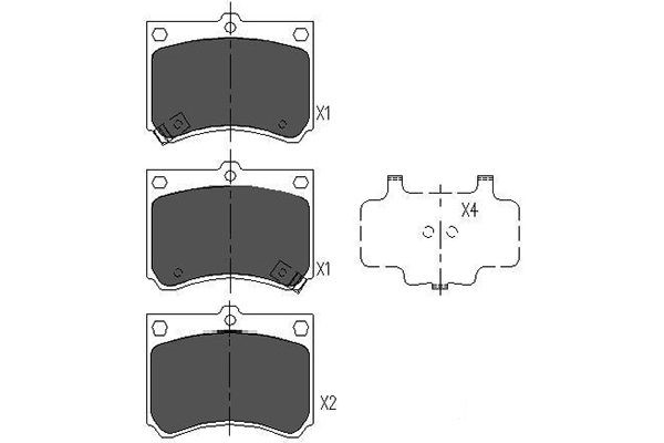 Bromsbeläggsats, Framaxel Kavo parts KBP-4502 KAVO PARTS