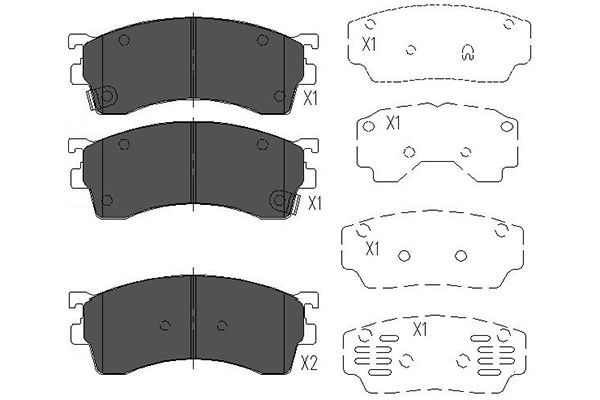Bromsbeläggsats, Framaxel Kavo parts KBP-4503 KAVO PARTS