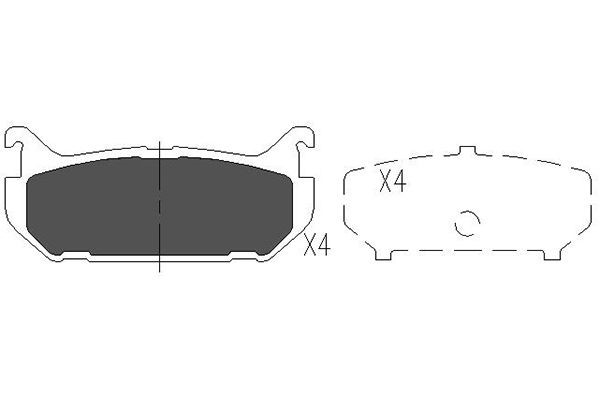 Bromsbeläggsats, Bakaxel Kavo parts KBP-4508 KAVO PARTS