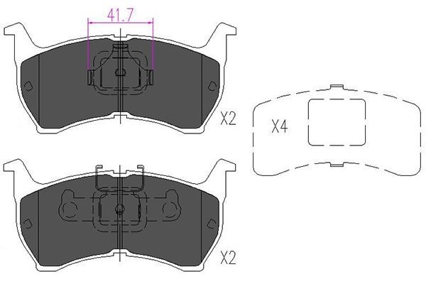 Bromsbeläggsats, Framaxel Kavo parts KBP-4516 KAVO PARTS