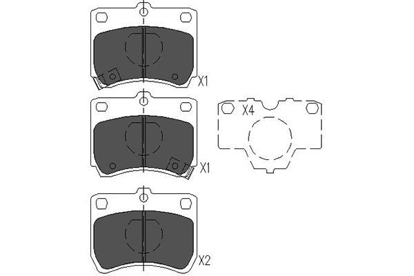 Bromsbeläggsats, Framaxel Kavo parts KBP-4520 KAVO PARTS