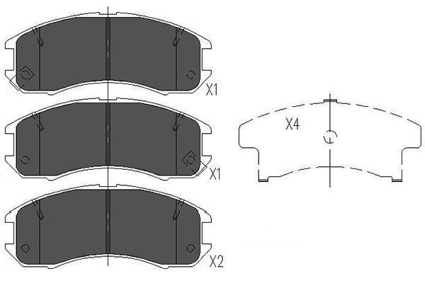 Bromsbeläggsats, Framaxel, Bakaxel Kavo parts KBP-4525 KAVO PARTS