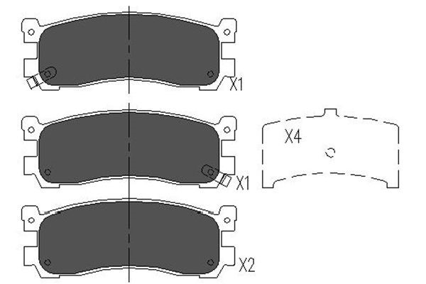 Bromsbeläggsats, Bakaxel Kavo parts KBP-4543 KAVO PARTS