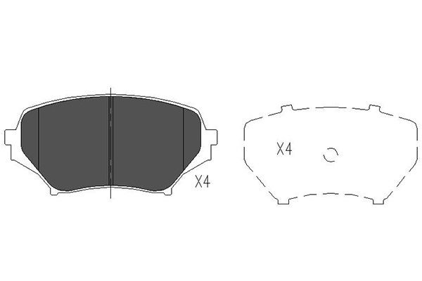 Bromsbeläggsats, Framaxel Kavo parts KBP-4550 KAVO PARTS