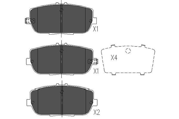 Bromsbeläggsats, Bakaxel Kavo parts KBP-4551 KAVO PARTS