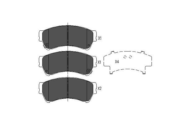 Bromsbeläggsats, Framaxel Kavo parts KBP-4557 KAVO PARTS