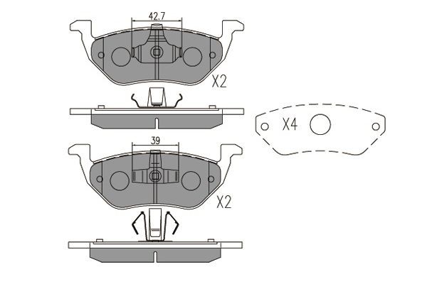 Bromsbeläggsats, Bakaxel Kavo parts KBP-4568 KAVO PARTS