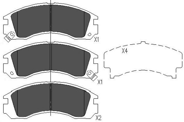 Bromsbeläggsats, Framaxel Kavo parts KBP-5503 KAVO PARTS