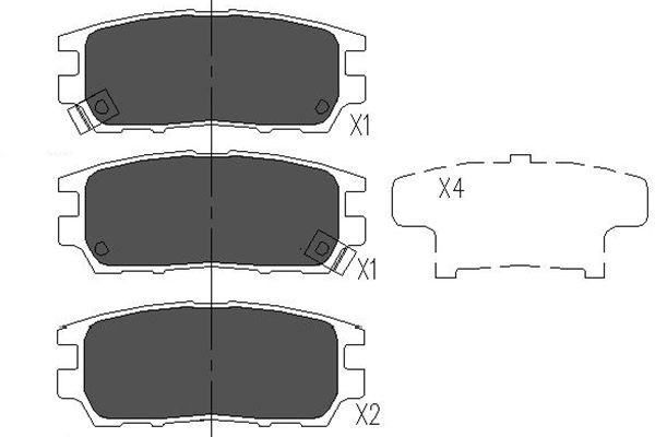 Bromsbeläggsats, Bakaxel Kavo parts KBP-5504 KAVO PARTS