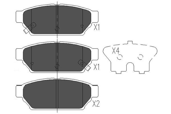 Bromsbeläggsats, Bakaxel Kavo parts KBP-5510 KAVO PARTS