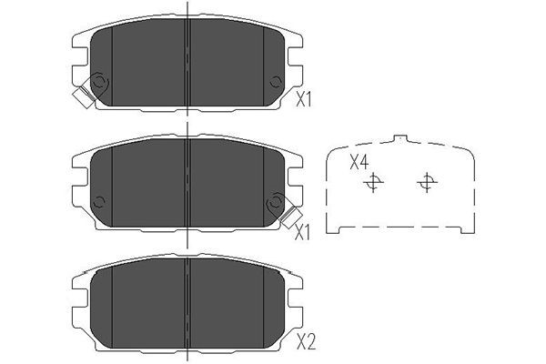 Bromsbeläggsats, Bakaxel Kavo parts KBP-5511 KAVO PARTS