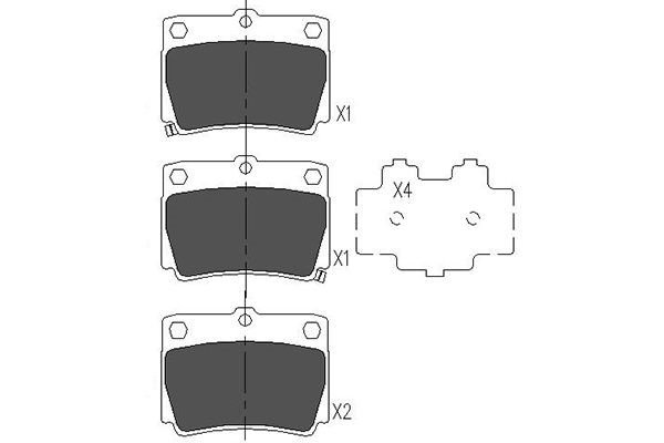 Bromsbeläggsats, Bakaxel Kavo parts KBP-5512 KAVO PARTS
