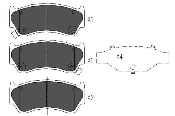 Bromsbeläggsats, Framaxel Kavo parts KBP-6508 KAVO PARTS