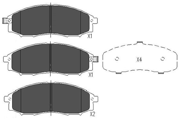 Bromsbeläggsats, Framaxel KAVO PARTS