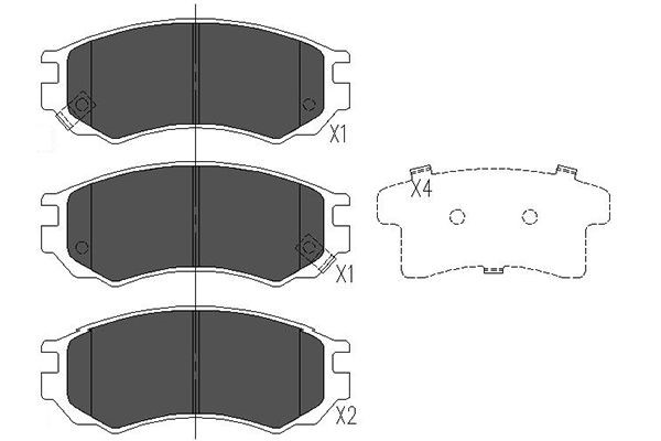 Bromsbeläggsats, Framaxel Kavo parts KBP-6531 KAVO PARTS