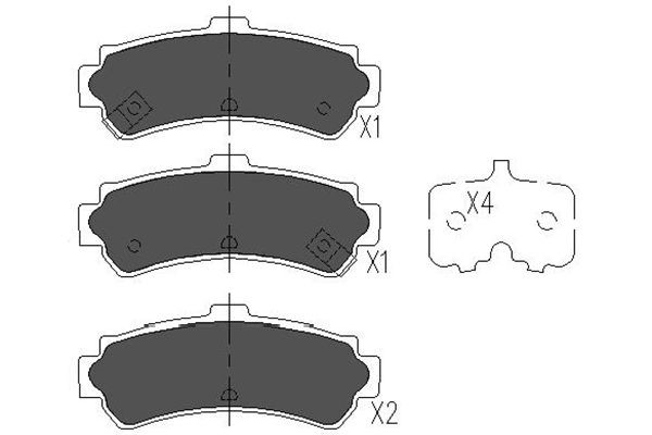 Bromsbeläggsats, Bakaxel Kavo parts KBP-6550 KAVO PARTS
