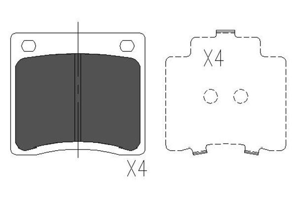Bromsbeläggsats, Framaxel, Bakaxel Kavo parts KBP-6568 KAVO PARTS