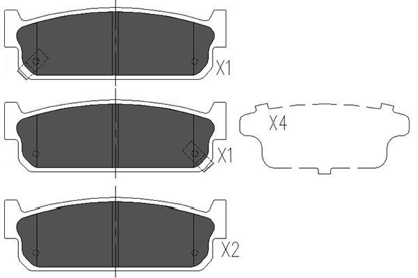 Bromsbeläggsats, Bakaxel Kavo parts KBP-6572 KAVO PARTS