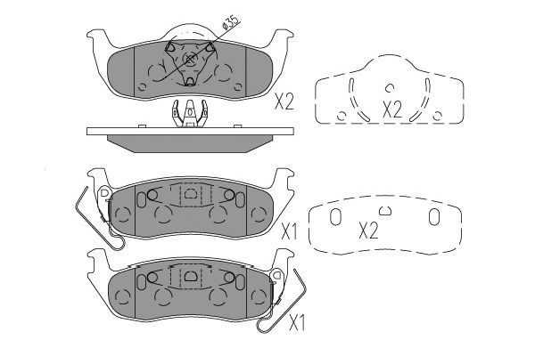Bromsbeläggsats, Bakaxel Kavo parts KBP-6606 KAVO PARTS