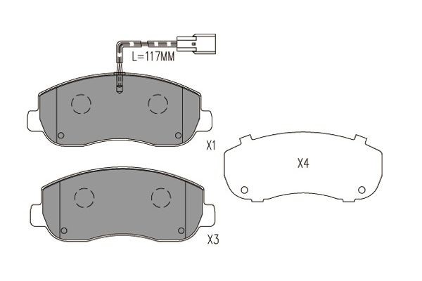 Bromsbeläggsats, Framaxel Kavo parts KBP-6616 KAVO PARTS