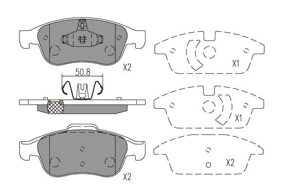 Bromsbeläggsats, Framaxel Kavo parts KBP-6621 KAVO PARTS