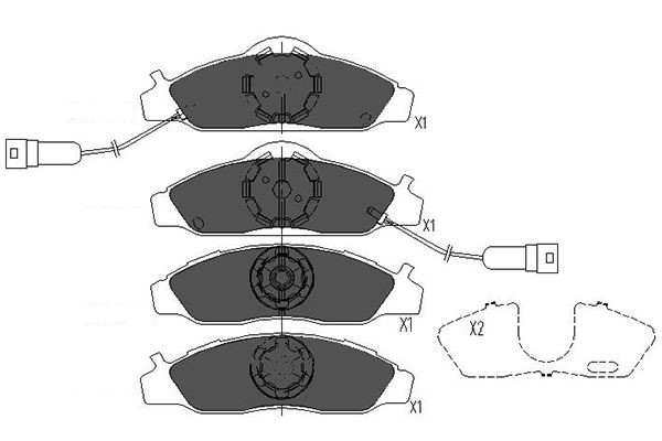 Bromsbeläggsats, Framaxel Kavo parts KBP-7502 KAVO PARTS
