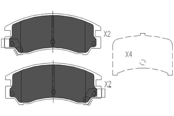 Bromsbeläggsats, Framaxel Kavo parts KBP-8008 KAVO PARTS