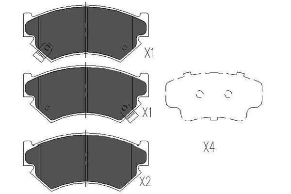 Bromsbeläggsats, Framaxel Kavo parts KBP-8011 KAVO PARTS