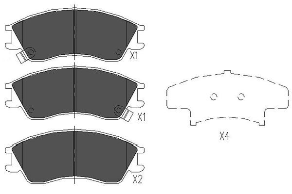 Bromsbeläggsats, Framaxel Kavo parts KBP-8012 KAVO PARTS