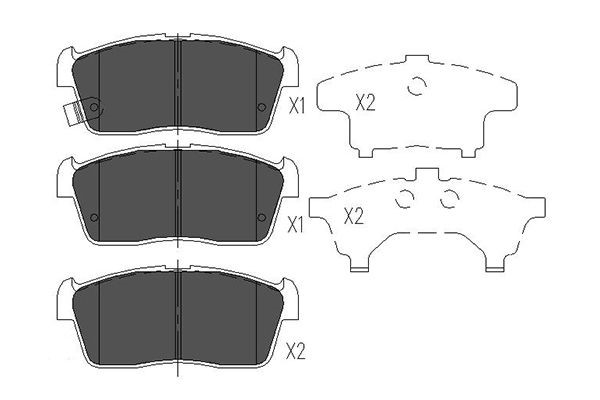 Bromsbeläggsats, Framaxel KAVO PARTS