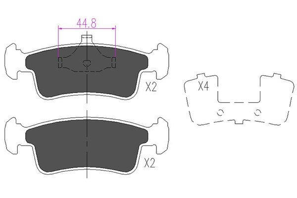 Bromsbeläggsats, Framaxel Kavo parts KBP-8514 KAVO PARTS