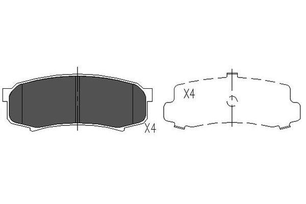Bromsbeläggsats, Bakaxel KAVO PARTS