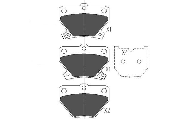 Bromsbeläggsats, Bakaxel KAVO PARTS