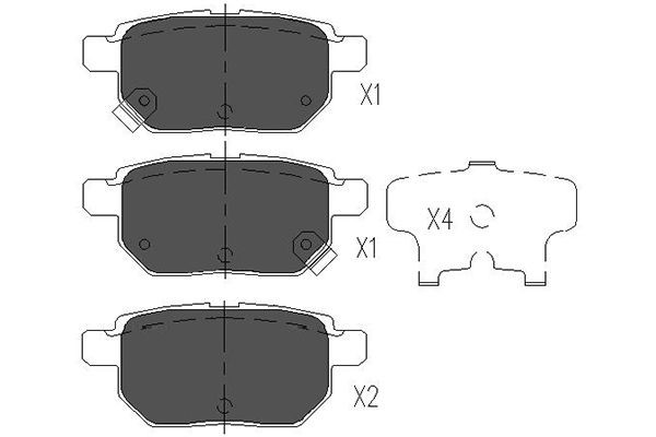 Bromsbeläggsats, Bakaxel KAVO PARTS