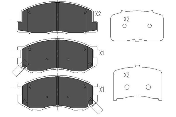 Bromsbeläggsats, Framaxel, Bakaxel Kavo parts KBP-9033 KAVO PARTS