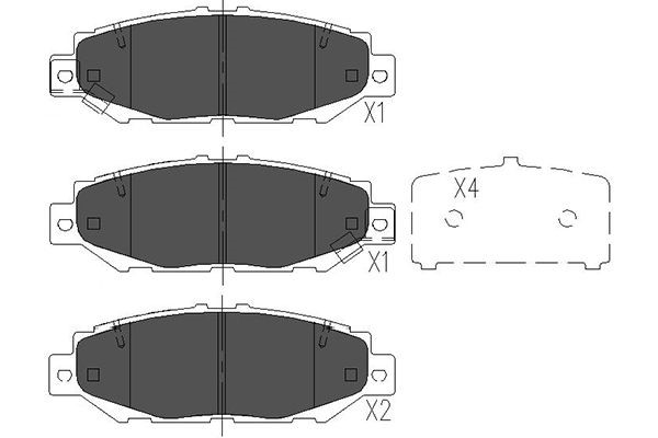 Bromsbeläggsats, Bakaxel Kavo parts KBP-9062 KAVO PARTS