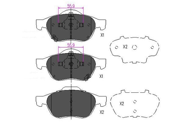 Bromsbeläggsats, Framaxel Kavo parts KBP-9075 KAVO PARTS