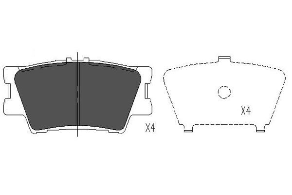 Bromsbeläggsats, Bakaxel KAVO PARTS
