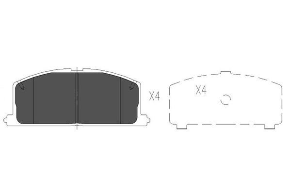 Bromsbeläggsats, Framaxel Kavo parts KBP-9109 KAVO PARTS
