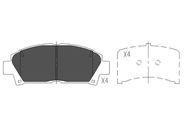 Bromsbeläggsats, Framaxel Kavo parts KBP-9110 KAVO PARTS