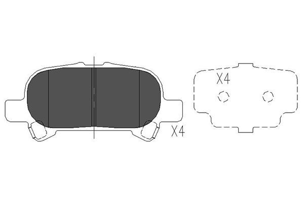 Bromsbeläggsats, Bakaxel Kavo parts KBP-9119 KAVO PARTS